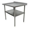 Bk Resources Work Table Stainless Steel With Undershelf, 1.5" Rear Riser 24"Wx24"D VTTR-2424